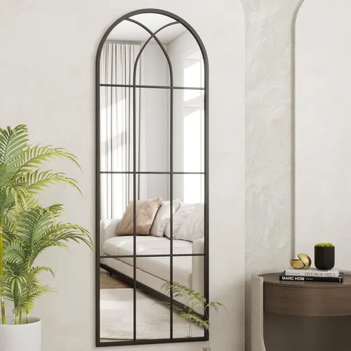 Dewfig - Espejo de ventana arqueado de longitud completa de 65"x 22", espejo de pared, espejos de pie, espejos largos de cuerpo completo estilo