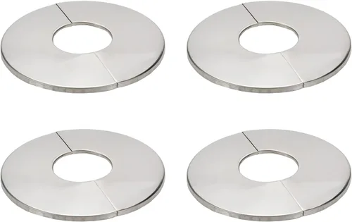 Brida dividida de pared, placa de escudo redonda de acero inoxidable para tubo de 2"/51mm de diámetro, paquete de 4