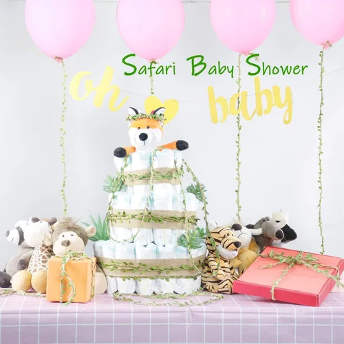 Miniatura 3 de Naidiler Cordel de cinta de hoja de arpillera de 32 pies para manualidades para safari, selva, fiesta de hadas, baby shower de bosque, decoración