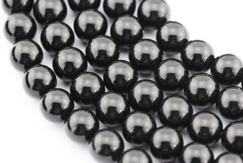 Miniatura 5 de JM Design Cuentas de piedras preciosas sueltas redondas pulidas de ónix negro, tamaño de 0.157 in, 15.5 pulgadas, hebra para fabricación de joyas
