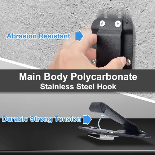Miniatura 6 de TapeCatcher, Soporte de Cinta Métrica para Cinturón, Clip de Cinturón de Cinta Métrica de Perfil Bajo, Se Adapta a Cinturón de Herramientas de hasta