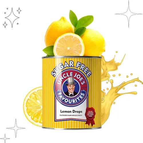 Miniatura 6 de Uncle Joe's Gotas de limón sin azúcar Dulces duros con sabor Caramelo para regar la boca Dulce británico antiguo Ideal para boca seca