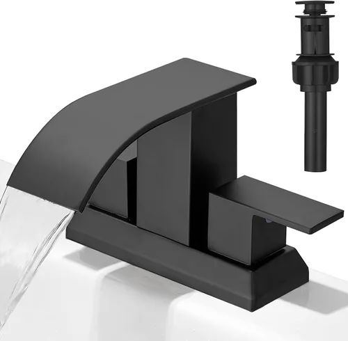 Miniatura 19 de Hoimpro Grifo de Baño en Cascada con Líneas de Suministro cUPC, Grifo de Lavabo de Baño de Una Sola Manija, Grifo de Tocador Vessel para RV