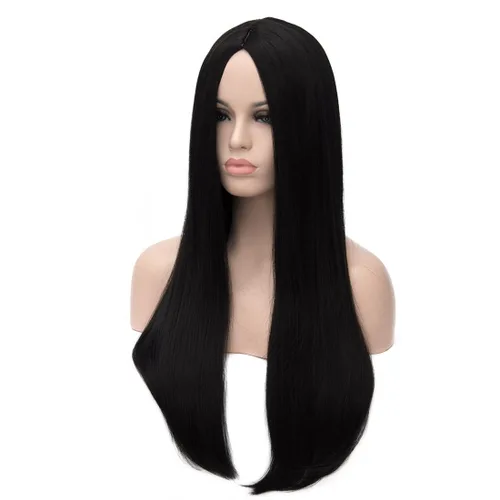 Miniatura 6 de Kalyss Peluca larga recta importada resistente al calor, de yaki sintético. Peluca de pelo para Cosplay.