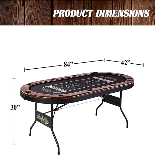 Miniatura 2 de Barrington Poker - Mesas de Póquer Plegables de Múltiples Estilos y Tableros de Mesa de Póquer/Colección de Mesa de Comedor, Mesas con Rieles