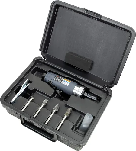 Miniatura 19 de Ingersoll Rand 301B Amoladora neumática con troquel - 1/4 pulgadas, ángulo recto, 21,000 RPM, construcción de rodamiento de bolas, bloqueo