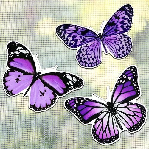 Miniatura 9 de 6 imanes de mariposa para puerta, imanes flexibles de doble cara, protectores decorativos para puertas corredizas que evitan que personas y mascotas
