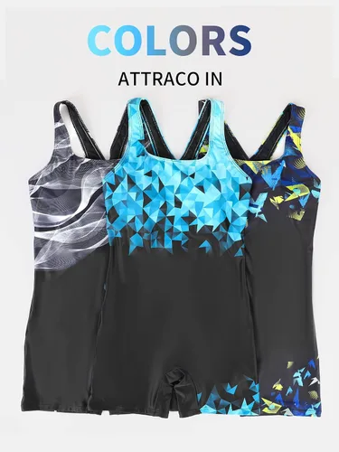 Miniatura 8 de ATTRACO Traje de baño deportivo de una pieza para mujer, traje de baño deportivo de entrenamiento