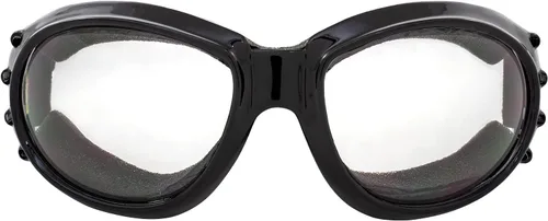 Miniatura 2 de Birdz Eyewear Eagle - Gafas de seguridad acolchadas para motocicleta, 2 pares, marco negro con lentes ahumados transparentes y polarizados, gafas