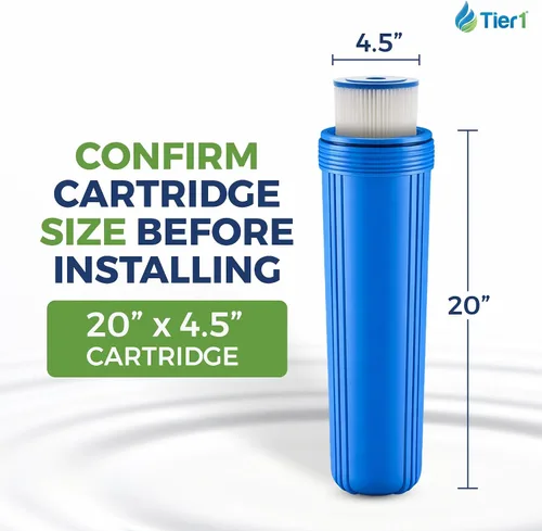 Miniatura 3 de Tier1 Filtro de agua de 30 micras de 20 x 4.5 pulgadas Filtro de agua de sedimentos para toda la casa Cartucho de poliéster plisado Reemplazo