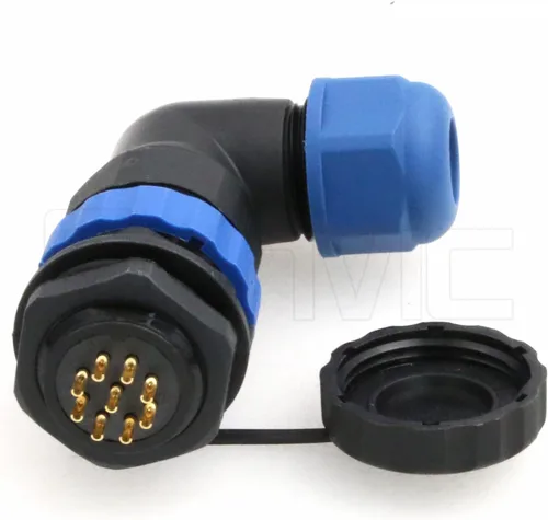 Miniatura 2 de SD20 2 Pin Aviación Conector Ángulo Recto 25A 380V Automotriz Plástico IP68 Enchufe Impermeable Enchufe Macho Hembra Eléctrico Montaje Posterior