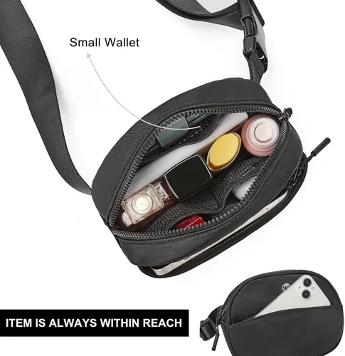Miniatura 102 de WESTBRONCO Riñoneras para mujeres y hombres, bolsa para cinturón con bolsillos con cremallera, riñoneras modernas, bolsas cruzadas ligeras de 1