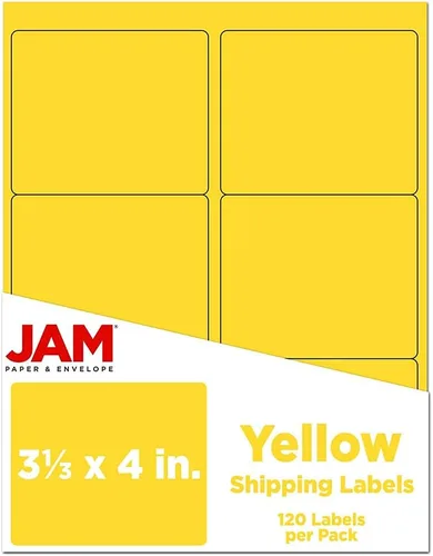 Miniatura 9 de JAM PAPER Etiquetas de envío de hoja completa - Papel adhesivo imprimible - 8 1/2 x 11 - Amarillo - 10 páginas completas/paquete