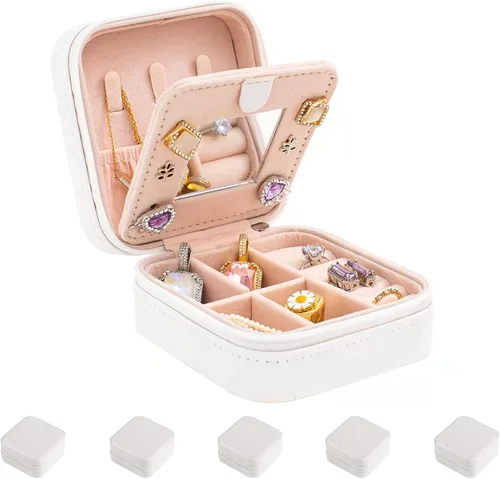Miniatura 9 de KElofoN Estuche de viaje para joyas Caja de viaje para joyas Organizador de joyas de viaje Pequeño estuche organizador de joyas para niñas y mujeres