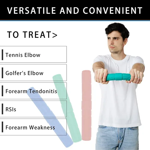 Miniatura 4 de Barra de terapia flexible para terapia física, barra de resistencia alivia el dolor de tendinitis, barra de terapia de mano para codo de tenis, codo