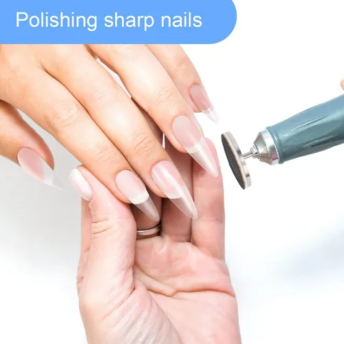 Miniatura 4 de Discos de papel de lija con broca de metal para uñas, discos de papel de lija de 0.984 in, discos de papel de lija para manicura y pedicura, #80 #