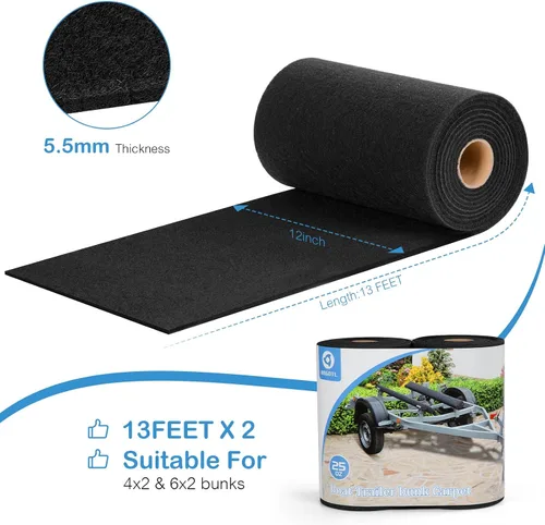 Miniatura 4 de Ultra - Premium Boat Trailer Bunk Carpet - 28oz/30oz Extra Thick,12 Inch Wide, Marine - Grade Quality, UV Resistant,Fast-Dry Built for Unrivaled