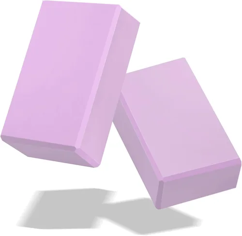Miniatura 9 de Biguphate Bloques de yoga, paquete de 2 bloques de yoga de espuma EVA de soporte, sin látex, bloques de ejercicio antideslizantes, accesorios