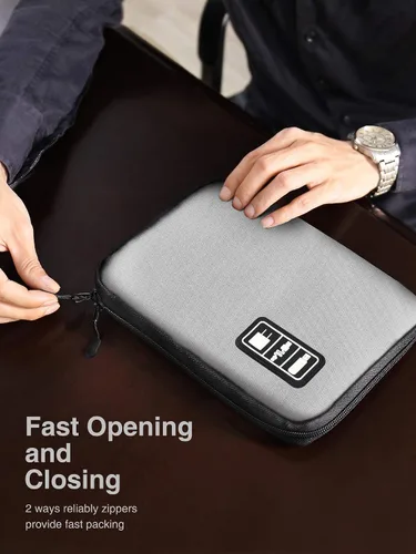 Miniatura 6 de Luxtude Organizador de Cables de Viaje, Bolsa Organizadora de Cables Plana, Organizador de Electrónica Portátil, Artículos Esenciales de Viaje