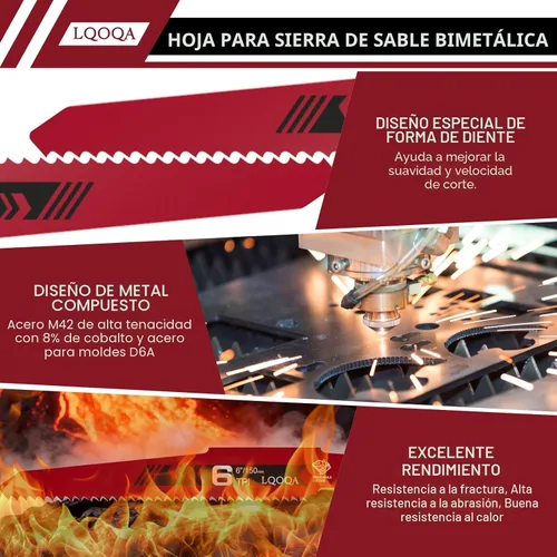 Miniatura 3 de Juego de hojas de sierra recíproca bimetálicas de 12 piezas, hojas de sierra premium de 6, 8 y 9 pulgadas para cortar madera y metal con caja