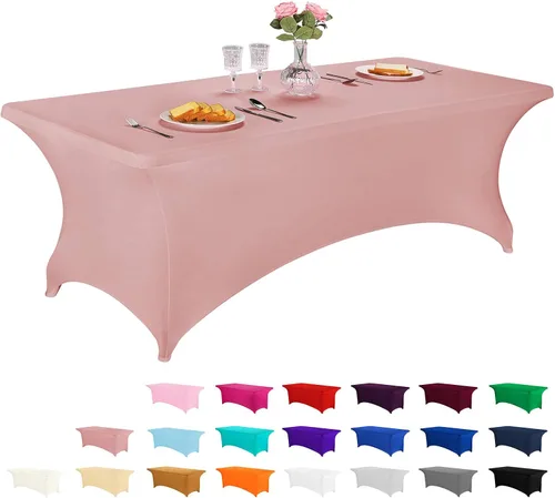 Miniatura 16 de LZY Cubierta de Mesa Elástica Ajustable de Spandex para Mesa Plegable de 6 pies, 4 pies o 8 pies, Mantel de Cóctel Rectangular, Perfecto para Champn