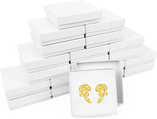 cajas de regalo de joyería, paquete de 20 cajas de regalo pequeñas con tapas para collar, anillo, pulsera, aretes, caja de exhibición, caja de