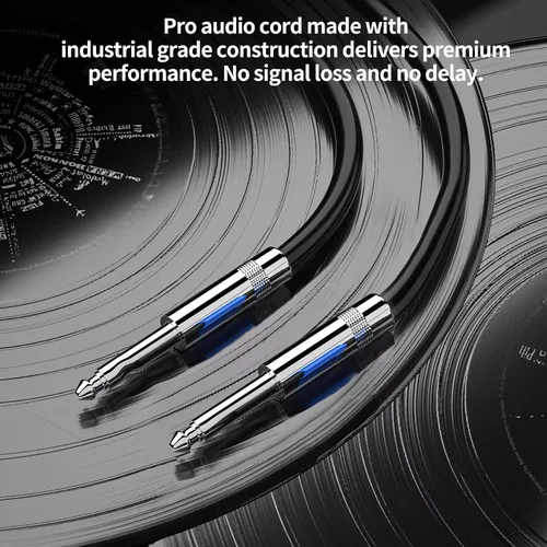 Miniatura 5 de Paquete de 2 cables TS de 6 pies y 1/4 pulgadas, cable de interconexión estéreo TS profesional de cuarto de pulgada