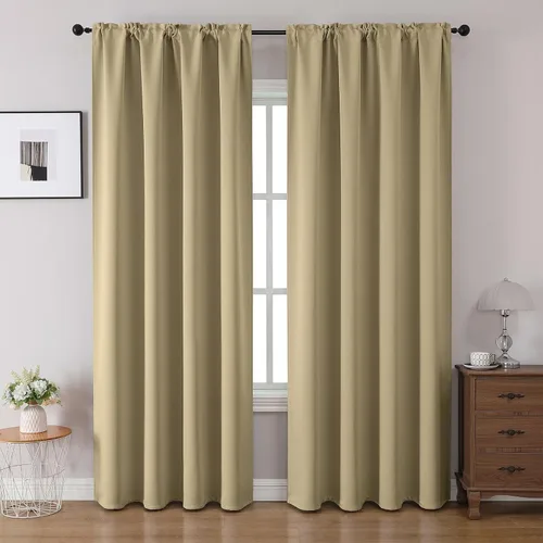 Miniatura 12 de CUCRAF Cortinas opacas de 45 pulgadas de largo, juego de 2 paneles para dormitorio, bolsillo para cortinero, cortinas de oscurecimiento
