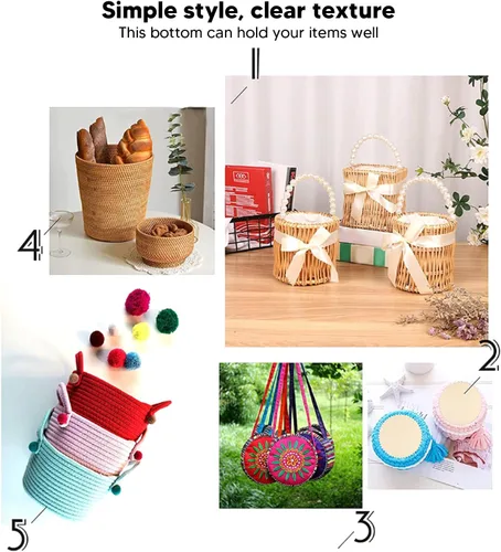 Miniatura 7 de Zerodis Base de cesta de madera, 3 piezas ovaladas de base de madera moldeadora redonda para tejer, suministros de ganchillo para hacer manualidades