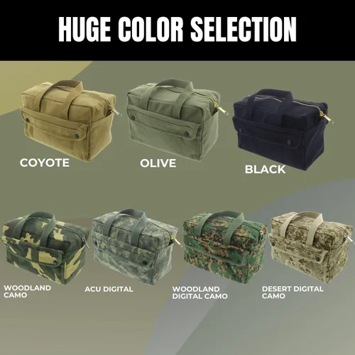 Miniatura 6 de Bolsa de herramientas de lienzo resistente, bolsa de transporte de campo militar, bolsa de almacenamiento de suministro de propósito general