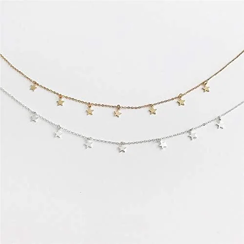 Miniatura 7 de Frodete Gargantilla de estrella dorada para mujer, bonito collar para adolescentes y niñas, collar de estrella de moda, gargantilla ajustable