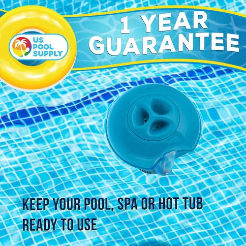 Miniatura 6 de U.S. Pool Supply Dispensador flotante de cloro para piscina con termómetro – Clorador flotante de 8 pulgadas de diámetro, gran capacidad