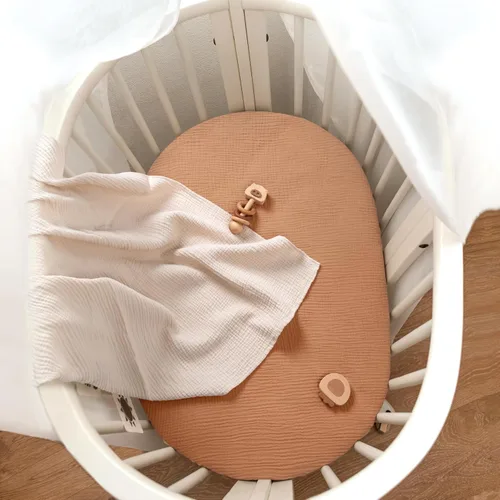 Miniatura 5 de lulumoon Sábanas de Moisés de Muselina para Bebé: Sábanas de Moisés de Algodón Neutras para Niños y Niñas - Ajustadas para Óvalo, Rectángulo o Reloj