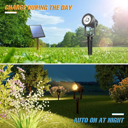 Miniatura 5 de APONUO Focos Solares - Luces Solares 2 en 1 para Paisaje de Exterior con Iluminación Ascendente, del Atardecer al Amanecer, IP65 Impermeable, Cable