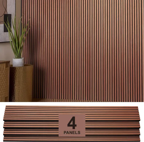 Miniatura 9 de Paneles de madera para pared - Paneles de pared acústicos de roble - 4 piezas de paneles de madera para pared - 240 cm x 30 cm - Paneles de pared