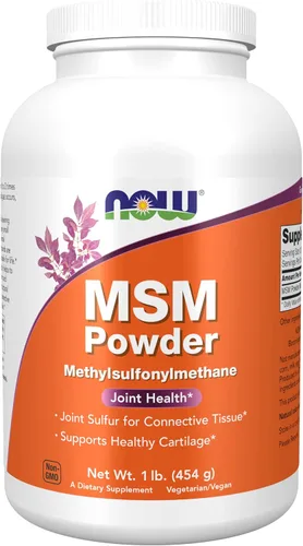 NOW Foods Suplementos, MSM (metilsulfonilmetano) en polvo, apoya el cartílago saludable*, salud de las articulaciones*, 1 libra