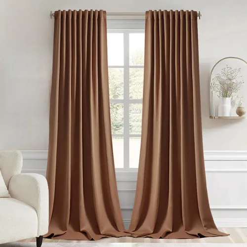 Miniatura 45 de MIULEE Cortinas opacas con pestaña trasera de 63 pulgadas de largo, juego de 2 paneles para sala de estar, dormitorio, privacidad, bolsillo