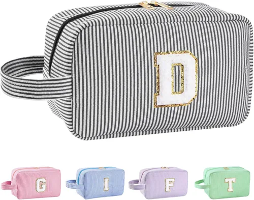 Miniatura 46 de Regalos personalizados para mujeres, bolsa de maquillaje con inicial, bolsa de maquillaje de viaje, bolsa de cosméticos, bolsa de artículos