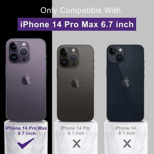 Miniatura 7 de DEENAKIN Funda para iPhone 14 Pro Max con protector de pantalla, funda para cámara mejorada, goma de gel de silicona suave probada contra caídas