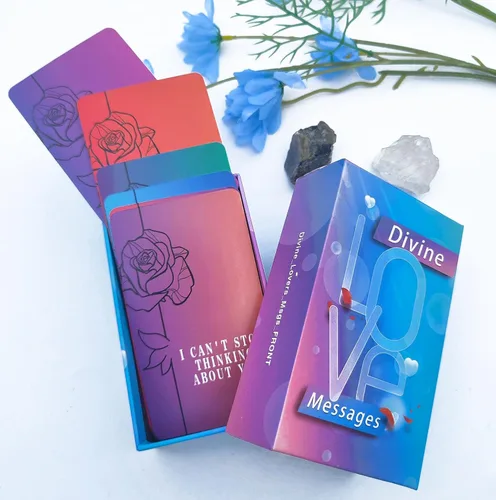 Miniatura 9 de Mazos de Cartas de Oráculo Amor Divino, 64 Cartas de Tarot de Llamas Gemelas, mazos de cartas de oráculo con significados en ellos, Explora temas