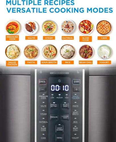 Miniatura 3 de Midea Olla a presión eléctrica 12 en 1, 8 cuartos, 12 preajustes, olla de cocción lenta programable multifuncional, olla arrocera, vaporera, sartén