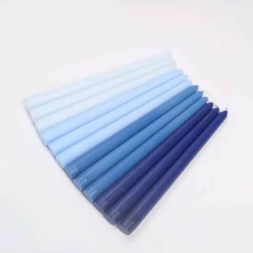 Miniatura 7 de Efavormart - Paquete de 12 velas cónicas de cera prémium de 10 pulgadas, color azul mezclado metálico, velas sin perfume