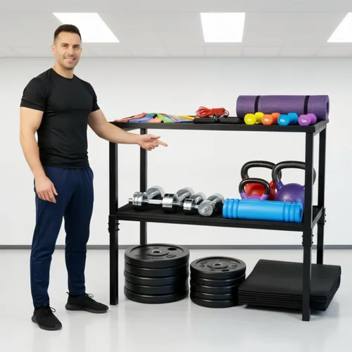 Miniatura 4 de Soporte para mancuernas y pesas rusas, ajustable y resistente para uso comercial, soporte de pesas rusas, estante de almacenamiento de pesas rusas