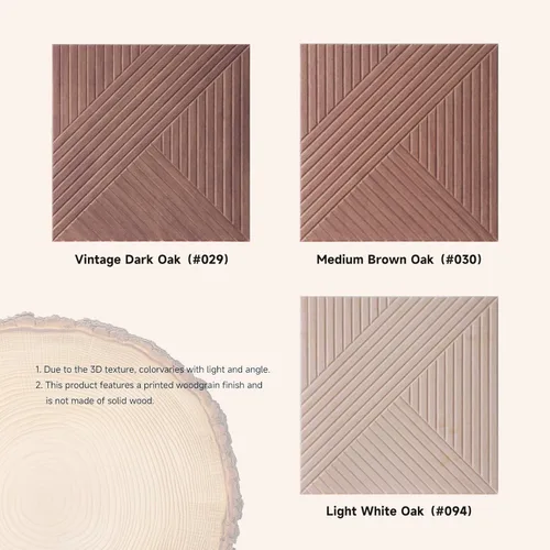 Miniatura 9 de Paneles de pared acústicos, paquete de 6 paneles de 72 x 48 pulgadas con textura de madera 3D, paneles de arte autoadhesivos decorativos