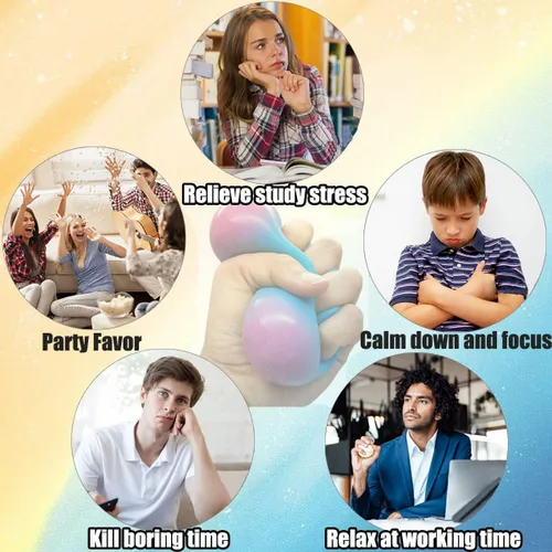 Miniatura 6 de Juguetes de bolas antiestrés que cambian de color, juguetes sensoriales para apretar, bolas blandas para adolescentes, niños y adultos, bolas