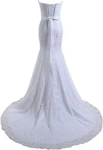 Miniatura 3 de Likedpage - Vestidos de novia, corte de sirena, con encaje, para mujer