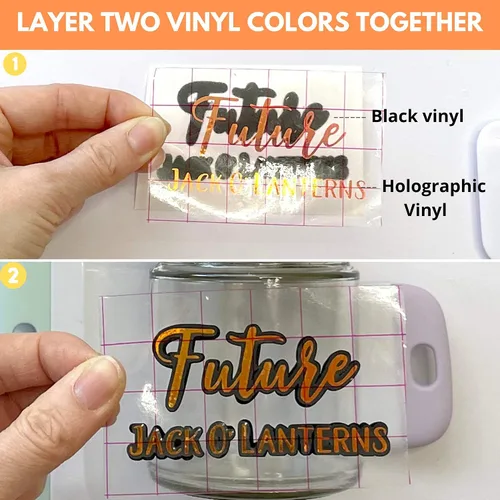 Miniatura 7 de Kassa Cinta de transferencia para vinilo, transparente, 6 pulgadas x 50 pies, 3 hojas de vinilo blanco y negro incluidas, compatible con Cricut