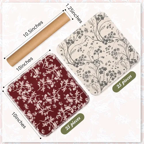 Miniatura 6 de Redbaker 50 piezas de toallas de papel reutilizables, paños de cocina sin papel, paños de algodón lavables, toallas de papel absorbente