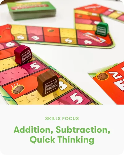 Miniatura 5 de SimplyFun Math'd Potatoes - Juego de mesa de matemáticas para niños a partir de 8 años, juego educativo de dados con suma y resta, divertido desafío