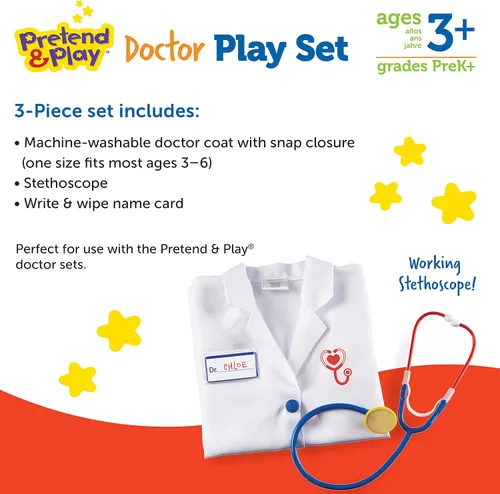 Miniatura 7 de Learning Resources Set de juego de doctor, 3 piezas
